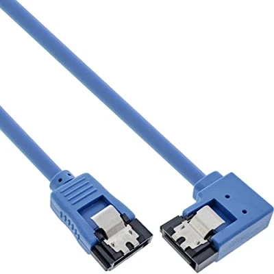Afbeelding van SATA datakabel recht / haaks naar rechts rond SATA600 6 Gbit/s blauw 0,30 meter