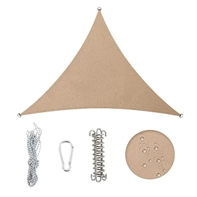 Afbeelding van Duhome Driehoekig zonnezeil, 3 x m, waterdicht, zonwering, ademend, uv bescherming, voor buiten, terras, tuin, balkon, camping, zand