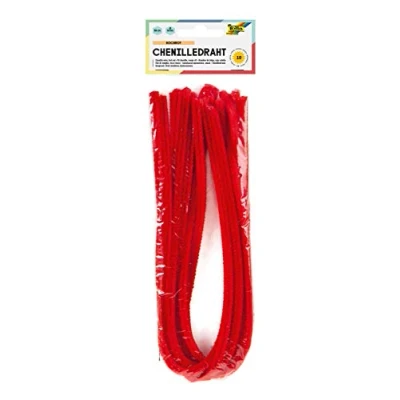 Afbeelding van Chenilledraad Folia 50cm lang 10 stuks rood