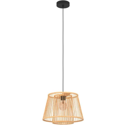 Afbeelding van EGLO Hykeham Hanglamp E27 Ø 38 cm Staal/Bamboe Zwart/Bruin