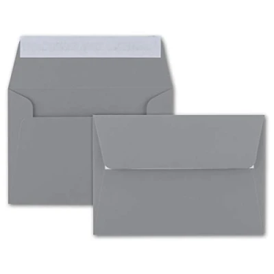 Afbeelding van Neuser Kleurrijke enveloppen B6 175 x 125 mm, Zelfklevende afdichting, 50 Umschläge Donkergrijs