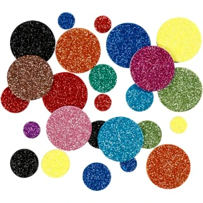 Afbeelding van Creativ Company Foamvormen Glitter Cirkels, 150st.