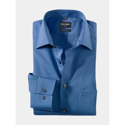 Afbeelding van OLYMP Luxor Modern Fit Overhemd saffierblauw, Effen