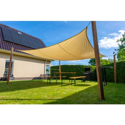 Afbeelding van Schaduwdoek Waterdicht Vierkant 5x5m 160gr/m2 Beige Per Stuk