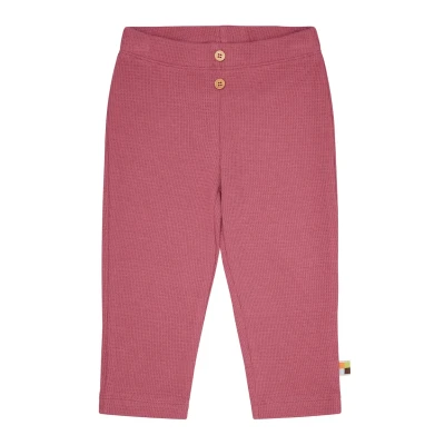 Afbeelding van loud + proud Meisjes wafellook, GOTS gecertificeerde broek, rood, 98 104