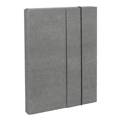 Afbeelding van Bigso Box of Sweden OLOF A4 map met elastiek, aktetas van vezelplaat en papier in linnenlook, extra ruime verzamelmap voor documenten, enz., grijs