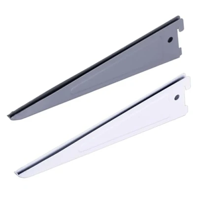 Afbeelding van BOOMET Plankdrager voor wandrails 2 rijen · antraciet 17cm 10 stuks kleuren plankdragers van staal plankhoek/wandrek planksysteem gepoedercoat