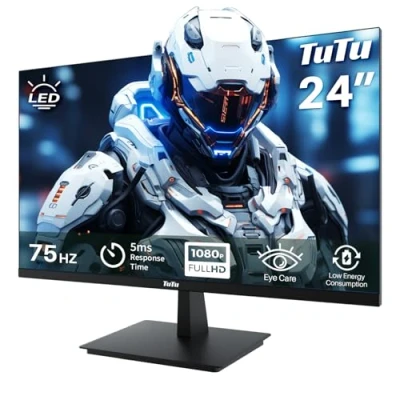 Afbeelding van TuTu 24S1 24 inch frameless LED Monitor 75Hz HDMI,VGA,Audio out inclusief HDMI kabel