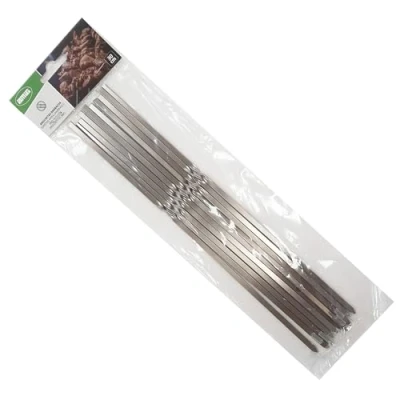 Afbeelding van Amig 10 metalen spiesen voor Fireplus Barbecue Roestvrijstalen Herbruikbare staafjes Lengte: 40 cm