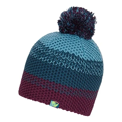 Afbeelding van Ziener Uniseks kindermuts met pompon/gebreid, fleece voering, driekleurig ISHI