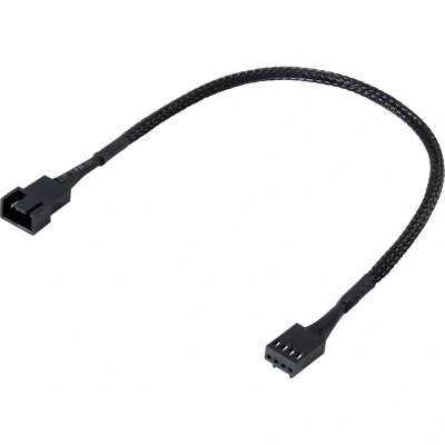 Afbeelding van Renkforce Aansluitkabel PC ventilator [1x ventilatorstekker 4 polig 1x ventilatorbus polig] 0.30 m Zwart