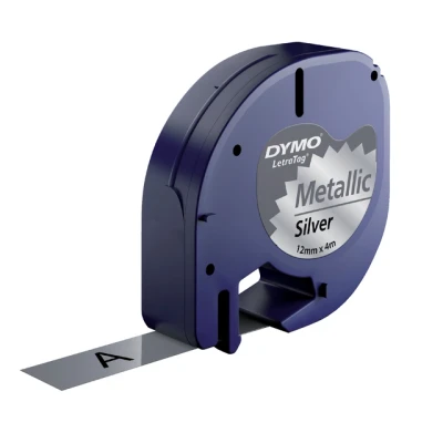 Afbeelding van Dymo 91208 (S0721730) Tape Zwart op metallic (12 mm)
