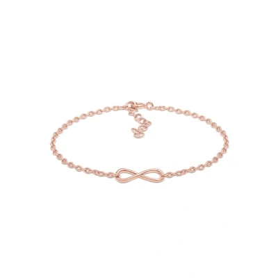 Afbeelding van Elli Dames Armband Infinity Symbool Delicaat Basic van Rosé verguld 925 Sterling Zilver