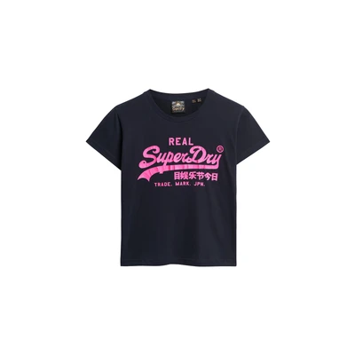 Afbeelding van Superdry Graphic Tshirt print, Dames, Maat: 36, Eclipse navy