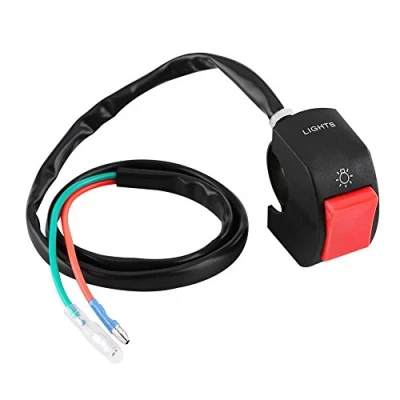 Afbeelding van Keenso Stuurschakelaar voor motorfiets, aan /uitschakelaar koplampen, universeel, 7/8 inch (7/8 inch), rood