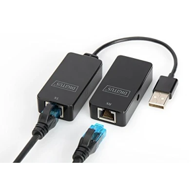 Afbeelding van DIGITUS USB extender bereik 50 m 2.0 UTP, STP &amp; S FTP netwerkkabel vanaf Cat 5 plug play zwart