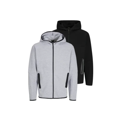 Afbeelding van Jack &amp; Jones 2ER PACK Sweater met rits Schwarz grau, Heren, Maat: Small, grau