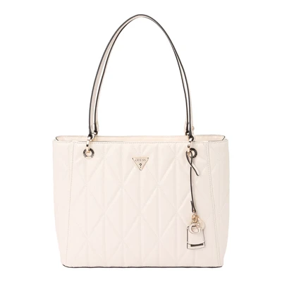 Afbeelding van GUESS schoudertas Aldina Noel Tote Bag Cream White crème