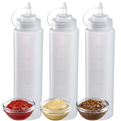 Afbeelding van Westmark Knijpfles Precieze dosering en hygiënisch vullen van de vormvaste flessen met mayo, BBQ saus andere vloeistoffen, BPA vrij 700 ml