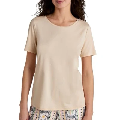 Afbeelding van Calida Favourites SUN Pyjamashirt, Dames, Maat: 44/46, Dune beige