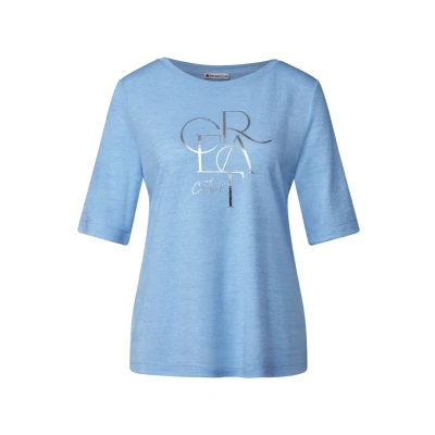 Afbeelding van Street One Tshirt print, Dames, Maat: 36, Blau