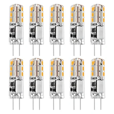 Afbeelding van G4 ledlampen, 1.24 W vervangt 30 halogeenlampen, warmwit, 12 V AC/DC LED lampen, 300 lm, geen flikkeren, niet dimbaar, 360 graden lichthoek, lamp, pennenfitting, 10 stuks