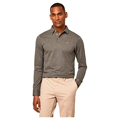 Afbeelding van Hackett London Heren Alcantara TRM JSY LS Polo Shirt, Charcoal, S