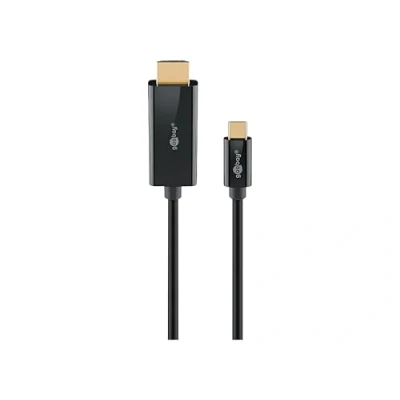 Afbeelding van Goobay USB C auf HDMI Kabel 4K @ 60 Hz, 2 m, schwarz (2 m, Type C, HDMI), Videokabel