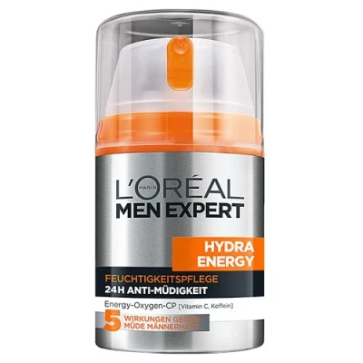 Afbeelding van L&#039;Oréal Men Expert L&#039;Oreal Hydra Energy 24H Anti vermoeidheid, vochtverzorging voor de man met vitamine C (6 x 50 ml)