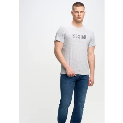 Afbeelding van Big Star Bruno Tshirt print, Heren, Maat: Small, Grau