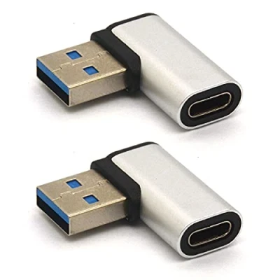 Afbeelding van Tomost Haakse USB C naar adapter, 90 graden A adapter 3.0 mannelijk vrouwelijke connector compatibele kabel tablets hubs zoals Samsung Note 10 Google Pixel 2 stuks
