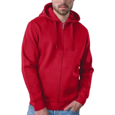 Afbeelding van Men&#039;s Hooded Jacket &#039;Premium&#039; met ritssluiting Red XXL