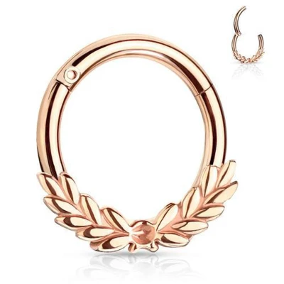 Afbeelding van Piercing laurel leafs rose goud kleurig 1.2 x 8 mm