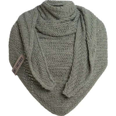 Afbeelding van Knit Factory Sally Halsdoek, Dames, Maat: One Size, Urban green