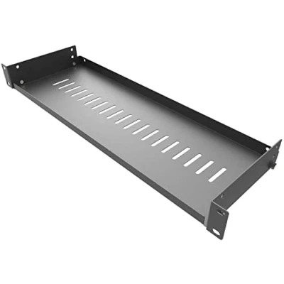 Afbeelding van Jingchengmei 1U gedemonteerde geventileerde vrijdragende server rack mount plank 6&quot; (152mm) diepte voor 19 inch netwerk/AV apparatuurrek en kast (1U6V) (6V, zwart)