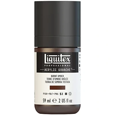 Afbeelding van Liquitex 2059128 Professional Acrylic Gouache, acrylverf met gouache eigenschappen, lichtecht, watervast 59ml Fles, Burnt Umber