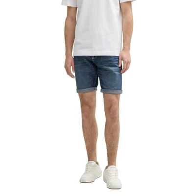 Afbeelding van TOM Tailor JOSH Regular Jeansshort, Heren, Maat: 40, Used dark stone blue denim