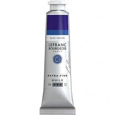 Afbeelding van Lefranc Bourgeois 405083 Extra fijne olieverf met hoogwaardige kunstenaarspigmenten, lichtecht, verouderingsbestendig 40ml Tube, Indanthrene Blue
