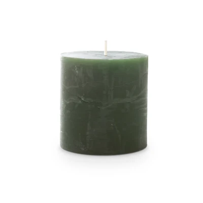 Afbeelding van Spaas Rustieke Pillarkaars 70/70 mm 25u donkergroen
