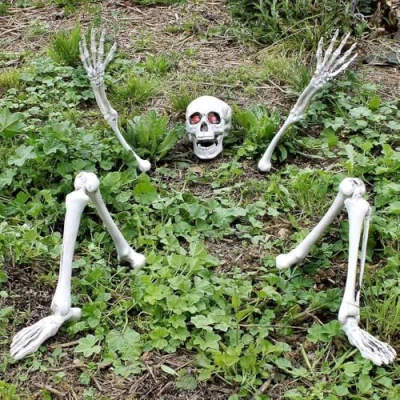Afbeelding van Skelet Halloween Fancy Dress Decoratie Prop Grond Breaking Enge Party Schedel, 2x Armen &amp; Benen