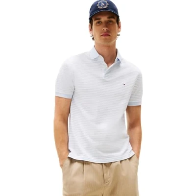 Afbeelding van Tommy Hilfiger S/S Polo voor heren, Blauw (luchtig blauw/wit), XS