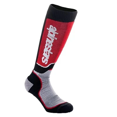 Afbeelding van Alpinestars 2024 MX Plus Jeugd Crosssokken Zwart / Grijs Rood maat M/L