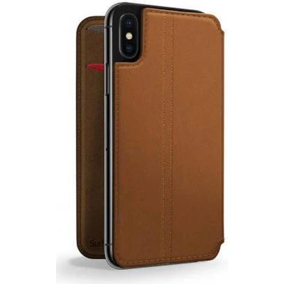 Afbeelding van Apple iPhone Xs Max Hoesje Echt leder Twelve South Bookcase Bruin Telefoonhoesje