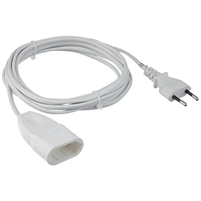 Afbeelding van Meister Euro Verlenging 3 M Kabel Wit Kunststof Leiding Ip20 Binnengebruik Ideaal Voor Lampen &amp; Lichtsnoeren Verlengkabel,