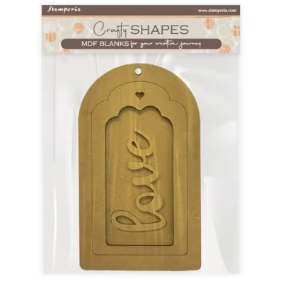 Afbeelding van Stamperia Timeless MDF Crafty Shapes Blanks Tag (KLSM54)