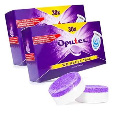 Afbeelding van 60x Oputec WC Active Tabs: voor het reinigen van wc&#039;s, toiletten en urinoiren