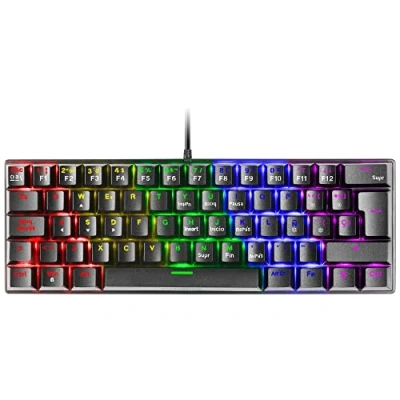 Afbeelding van Mars Gaming MK60 Zwart, Mechanisch Toetsenbord FRGB, Antighosting, Switch Mechanische Blaw, Spaans Taal