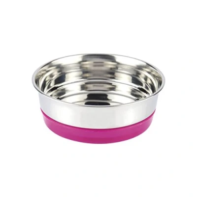 Afbeelding van croci fluo drink of eetbak voor katten en kleine hondjes staal rubber, antislip 470 ml