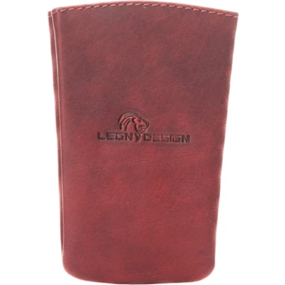 Afbeelding van Sleuteletui Klok Leer Rood (Vintage leer)