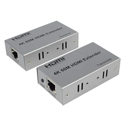 Afbeelding van PremiumCord 4K HDMI extender tot 60m via patchkabel Cat5e / Cat6, LAN kabel, metalen behuizing, compatibel met 2160p UHD, Full HD 1080p 60Hz, 3D